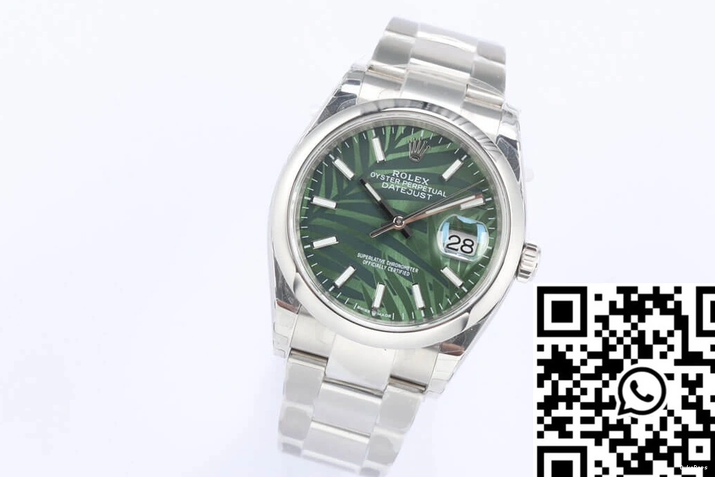 Dial Rolex Datejust M126200-0020 Factory Leaf EW Green Pattern Palm Olive 0908